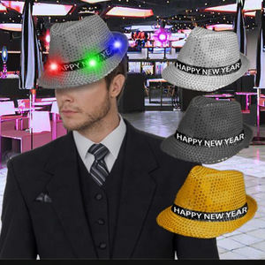 Sombrero Fedora <span class=keywords><strong>de</strong></span> Jazz con lentejuelas LED personalizado para Halloween, <span class=keywords><strong>Año</strong></span> Nuevo, bodas y fiestas <span class=keywords><strong>de</strong></span> <span class=keywords><strong>concierto</strong></span>, suministro <span class=keywords><strong>de</strong></span> decoración <span class=keywords><strong>de</strong></span> eventos con luces coloridas - Product Image 5