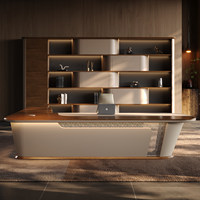 Bureau de direction sur mesure, moderne, en forme de L, avec buffet pour PDG, achat unique de mobilier de bureau, ensembles de bureaux