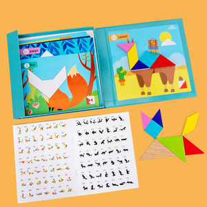 Jouet éducatif en bois magnétique Tangram à faire soi-même, scène de dessin animé, puzzle, jouet en plastique pour la petite enfance, pour les enfants de 2 à 4 ans - Product Image 4