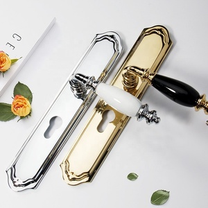 Bán Hot Brass gốm câm từ nội thất cửa xử lý khóa thiết lập cho cửa gỗ - Product Image 4