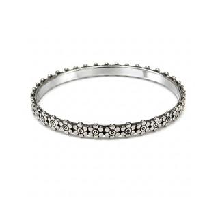 <b>Oxidized</b> Silver Floral Pattern Bangle pair for Women - Product Image 4