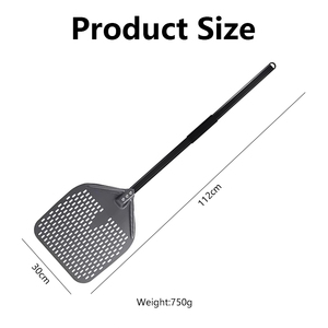 Utensilios Profesionales para Hornear, Espátula para Pizza Desmontable de 12 Pulgadas, Pala para Pizza con Mango Largo, Revestimiento Resistente, Pala para Pizza Perforada de Aluminio - Product Image 2