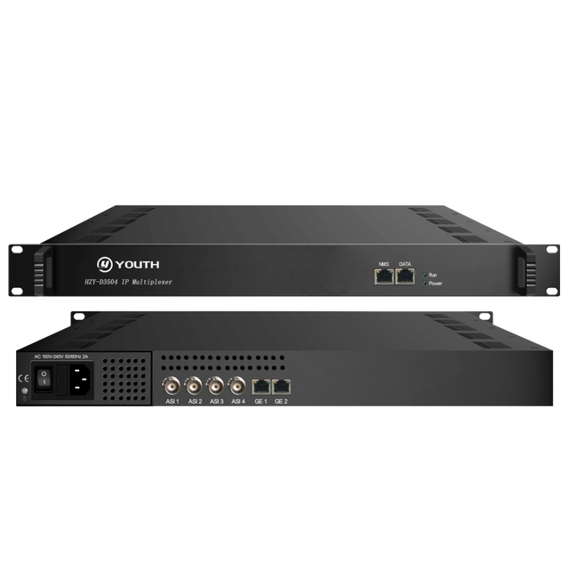HZY-D3504 IP Multiplexer 4 Bi-direction ASI Ports 513 IP Input 5 MPTS Output PID Remapping PCR Adjusting for CATV Headend