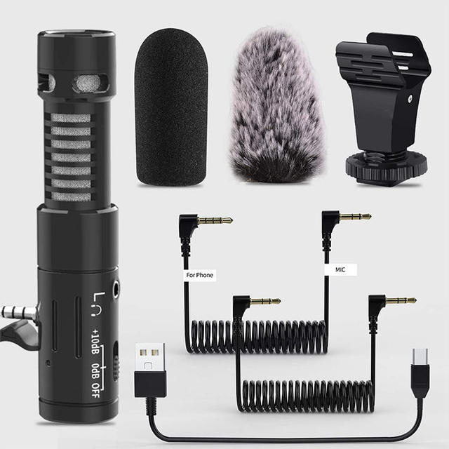 On-Camera Shotgun Mic Video Microphone with Shock Mount Windshield for DSLR Camera Smartphone Camcorder Audio Rode Microphone
