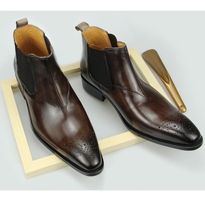 <span class=keywords><strong>Chelsea</strong></span> <span class=keywords><strong>uomo</strong></span> in vera pelle stivaletti eleganti oxford ufficio affari nero scarpe da caffè per inverno/primavera stivali <span class=keywords><strong>uomo</strong></span> - Product Image 4