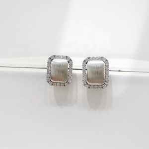 custom plata 925 Sterling Silver unique fashion matte <b>earring</b> new 2026 korean 14k 18k gold woman hypoallergenic <b>stud</b> <b>earrings</b> - Product Image 3