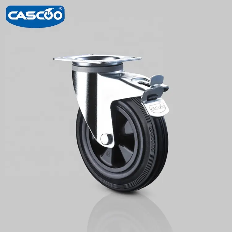 CASCOO металлическое колесо для мусорного бака, мусорное ведро, черные резиновые ролики