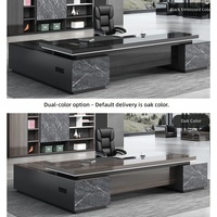 Ensemble de chaise de bureau de direction de luxe avec table d'appoint en bois, armoire de rangement personnalisable, design moderne, aucun assemblage requis
