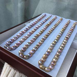 7-10Mm Zoetwater Avocado Snoep Gerimpelde Barok Parel Losse Kralen Half Afgewerkt Rond En Vol Voor Parelketting Maken - Product Image 3