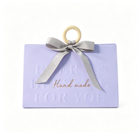 Sac cadeau en papier avec poignée en bois, motif gaufré or, nœud, pour bonbons, chocolats, mariage, fête, emballage cadeau, logo personnalisé