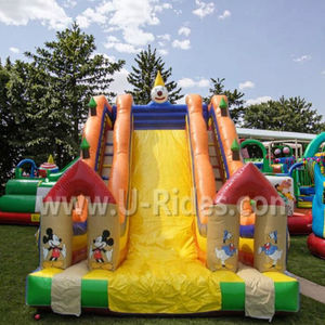 Offre Spéciale personnalisé commercial PVC gonflable saut Combo toboggan avec dessin animé thème Slip toboggan deux escaliers d'escalade centres commerciaux - Product Image 2