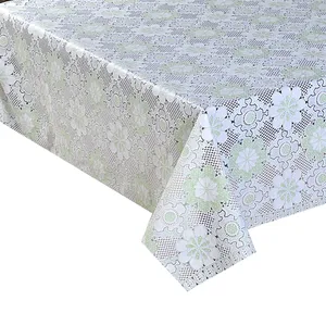 高品质NR桌布聚氯乙烯泡沫蕾丝桌布长方形可洗宴会桌布