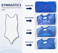 Justaucorps de gymnastique personnalisé avec strass pour femmes, justaucorps de danse scintillant à manches longues pour compétition et performance