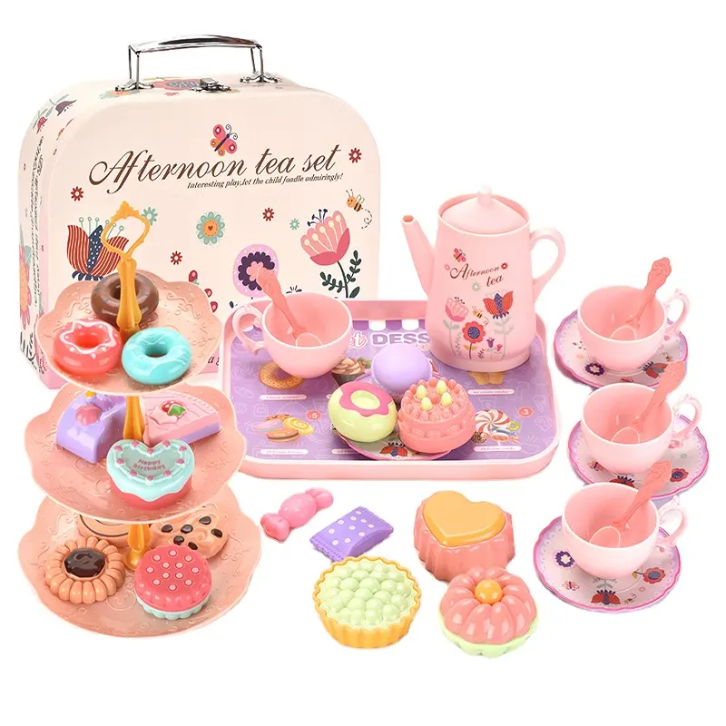 Hete Creatieve Kinderen Spelen Huis Speelgoed Simulatie Afternoontea Dessert Cake Geschenkdoos Set Meisjes Theepauze Speelgoed