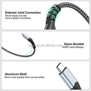 Lung Kay Tùy Chỉnh 1M OTG 3A Dữ Liệu Cáp Type-C Để Micro <span class=keywords><strong>USB</strong></span> Nhanh Chóng Sạc Với Lá Che Chắn Chất Liệu Cho <span class=keywords><strong>Android</strong></span> Điện Thoại Di Động - Product Image 2