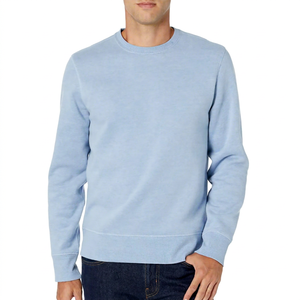 TASHU INTERNATIONAL Men's <b>Light</b> <b>Blue</b> Hooded Sweatshirt <b>Long</b> <b>Sleeve</b> Casual Pullover Letter Printed 100% Cotton Winter Knitted <b>Top</b> - Product Image 1
