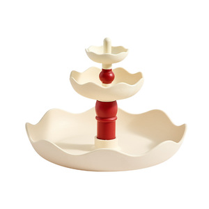 Organizador de Joyas en Forma de Fuente, Color Crema, de 3 Niveles, para Exhibición y Almacenamiento de Joyas en Escritorio - Product Image 5