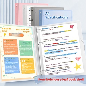 Dossier à <span class=keywords><strong>feuilles</strong></span> mobiles A4 avec plusieurs inserts transparents Livret d'informations Dossier à 4 trous Livret de stockage de bureau Livre de pages d'étude - Product Image 3