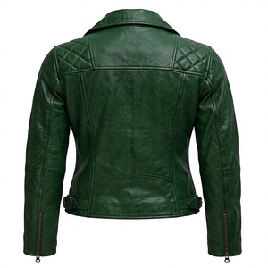 Blouson moto femme en similicuir bordeaux, coupe ajustée, style motard, col montant, fermeture éclair, court, manteau d'hiver - Product Image 5