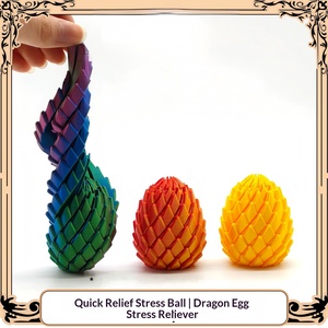 Jouet anti-stress œuf de dragon imprimé en 3D, boule sensorielle déformable, jouet relaxant pour soulager l'anxiété, cadeaux de Pâques pour enfants et adultes - Product Image 2