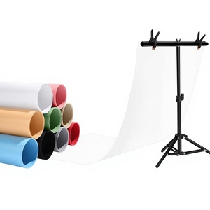 Soporte de <span class=keywords><strong>Fondo</strong></span> en Forma de T de PVC Pequeño de 75*70cm, Soporte de <span class=keywords><strong>Fondo</strong></span> de Aleación de Aluminio y PVC para Transmisión en Vivo de 70*140cm - Product Image 1
