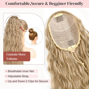Extensión de <span class=keywords><strong>cola</strong></span> de caballo para mujer <span class=keywords><strong>Extensiones</strong></span> de <span class=keywords><strong>cabello</strong></span> ondulado largo de 30 pulgadas <span class=keywords><strong>Extensiones</strong></span> de <span class=keywords><strong>cabello</strong></span> de <span class=keywords><strong>cola</strong></span> de caballo sintéticas de aspecto esponjoso <span class=keywords><strong>natural</strong></span> - Product Image 2