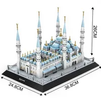 1129 Piezas, Bloques de Construcción de la Mezquita Azul de Estambul, Arquitectura, Pequeñas Partículas, Ladrillos de Plástico ABS para DIY, Regalos