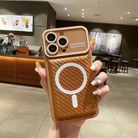 Coques magnétiques multicolores pour iPhone, étui de téléphone portable en cuir souple antichoc pour iPhone 11 12 13 14 15 16 17 18 Pro Max