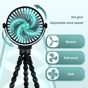 Ventilateur électrique Octopus rechargeable, portable, pour bébé, mini-ventilateurs de voyage avec trépied flexible, à main, à suspendre, sur pied, pour poussette de bébé - Product Image 5