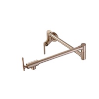 Robinet de cuisine pliable Kaiping Gold avec cartouche céramique, finition brossée, eau froide uniquement, montage mural