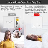 Interruptor de Luz ZigBee, Cableado con o sin Neutro, Sin Capacitor, Compatible con Smart Life/Tuya App, Control por Voz con Altavoz Inteligente