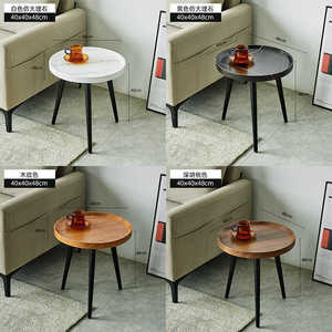 Tavolino da Caffè in Legno Massello per Soggiorno e Camera da Letto, Design Moderno e Semplice, Tavolino Laterale Rosso per Divano Angolare - Product Image 3