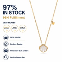 Meilleure Vente 2026 Collier de Mode avec Pendentif Coquillage Blanc, Bijoux Plaqué Or 18 carats, Collier en Acier Inoxydable 316L