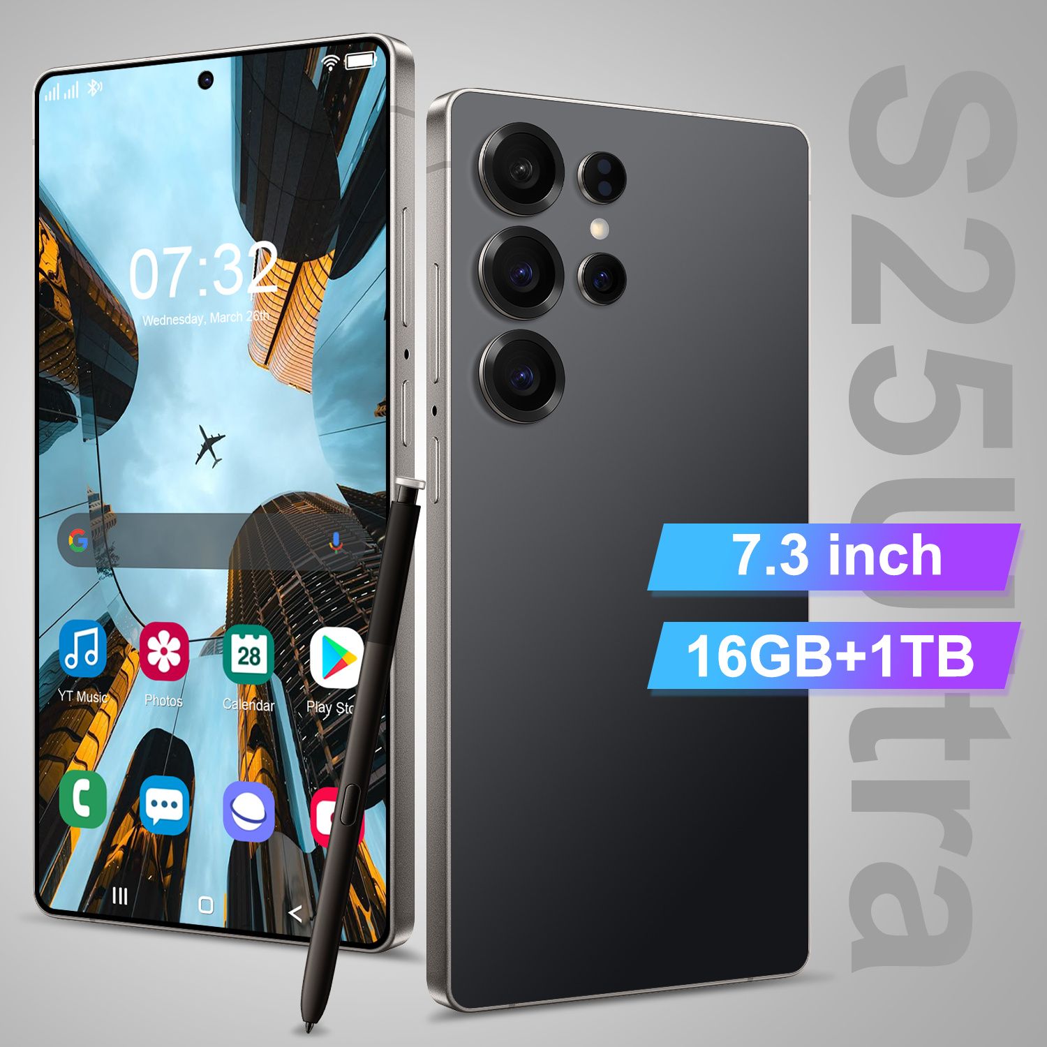 S25 Ultra Global Version 5G Android 14 Mobile Phone 7.3Inch 16GB+