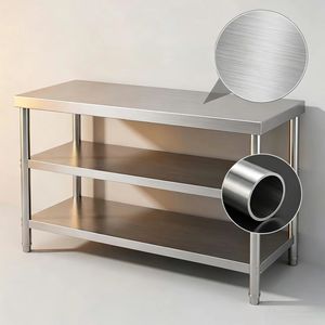 <span class=keywords><strong>Table</strong></span> <span class=keywords><strong>de</strong></span> travail en acier inoxydable à 3 niveaux, résistante à la corrosion, <span class=keywords><strong>de</strong></span> qualité supérieure, prix d'usine, pour restaurant et cuisine - Product Image 5