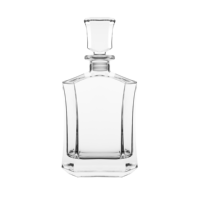 Ensemble de carafes à whisky en cristal de luxe avec logo personnalisé, verre uni, 750 ml, sans plomb, coffret cadeau haut de gamme, carafe à vin/bourbon, cadeau pour la maison ou le bar