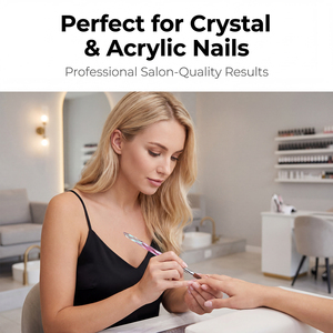 Ensemble de pinceaux à ongles en acrylique Kolinsky, manche en cristal rose irisé pour la peinture au gel UV, salon de manucure, nail art - Product Image 5
