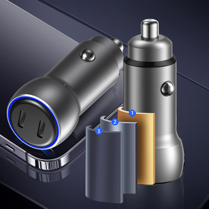 Cargador de coche multipuerto de 72W de alta potencia con carga rápida 3.0, puerto dual tipo C, construcción de aleación de zinc, encendedor de cigarrillos, carga rápida. - Product Image 4