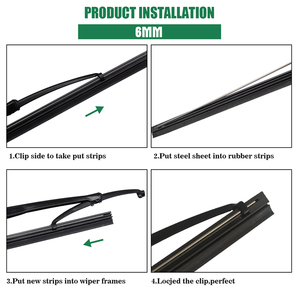 Escobillas Limpiaparabrisas Sin Estructura 2025, Negras, Alta Calidad, Tira de Sellado, Resistentes al Aceite, Protector de Bordes, Q7 CLK DS5 Sportage X-TRAIL, Caucho Natural - Product Image 2