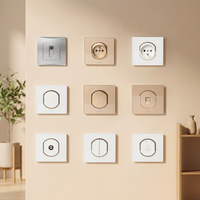 Interrupteurs et prises murales électriques YAKI de style français, panneau PC, couleur or gris blanc, 220V, IP35