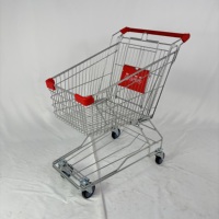 Carrito de Compras Estilo Asiático de Gran Capacidad, Carrito de Supermercado de Alambre de Acero para Uso en Tiendas Minoristas