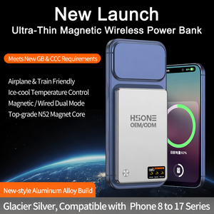 Power Bank LC18 15W Wireless 20W PD Cablato 5000mAh con Magnete N52 Potente, Display TFT, Celle Semi-Solide, Certificazioni CE FCC 3C OEM - Product Image 2