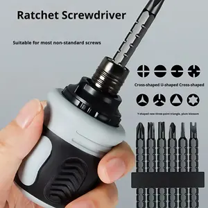 Отвертка-трещотка двойного назначения, мини-отвертка, выдвижная, экономящая силы, промышленная, усиленная отвертка - Product Image 3