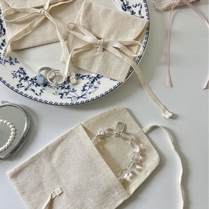 ถุงผ้าฝ้ายออร์แกนิคแบบซองจดหมาย ใช้ซ้ำได้ สำหรับใส่แปรงแต่งหน้า กระเป๋าสตางค์ ถุงเก็บของ ถุงเก็บถุงเท้า - Product Image 5