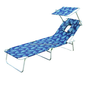 <span class=keywords><strong>Chaise</strong></span> <span class=keywords><strong>longue</strong></span> pliante d'extérieur moderne et colorée avec pare-soleil, <span class=keywords><strong>chaise</strong></span> de bronzage pliable en métal - Product Image 3
