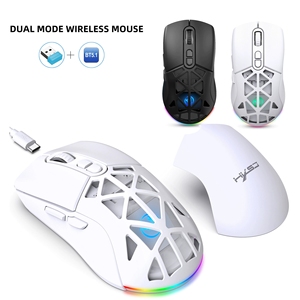 Ratón inalámbrico de modo dual, retroiluminación RGB, 4800 PPP, ratón recargable integrado de 650mAh para ordenador, portátil y tableta - Product Image 2