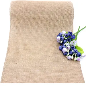 Jiahe No Chemical Smell Sewn Edges Without Fraying Jute Cloth Roll 100% Natural Jute Fabric