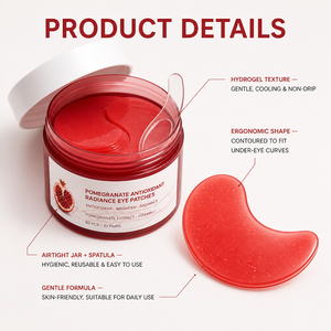 Patchs Hydrogel Antioxydants Personnalisés OEM à la Grenade Éclaircissants <span class=keywords><strong>pour</strong></span> Cernes et Teint Terne – Soins des <span class=keywords><strong>Yeux</strong></span> – Produits de Soin de la Peau – 60 Pièces - Product Image 5