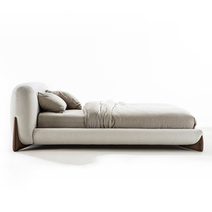 Style nordique Boucle tissu Art <span class=keywords><strong>lit</strong></span> chambre meubles crème chez l'habitant sol <span class=keywords><strong>lit</strong></span> moderne meubles rembourrés en bois massif <span class=keywords><strong>lit</strong></span> <span class=keywords><strong>double</strong></span> - Product Image 6
