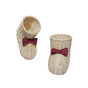 Chaussure de Noël en osier de rotin de couleur blanche pour l'artisanat d'usine de décoration de Noël du Vietnam - Product Image 1